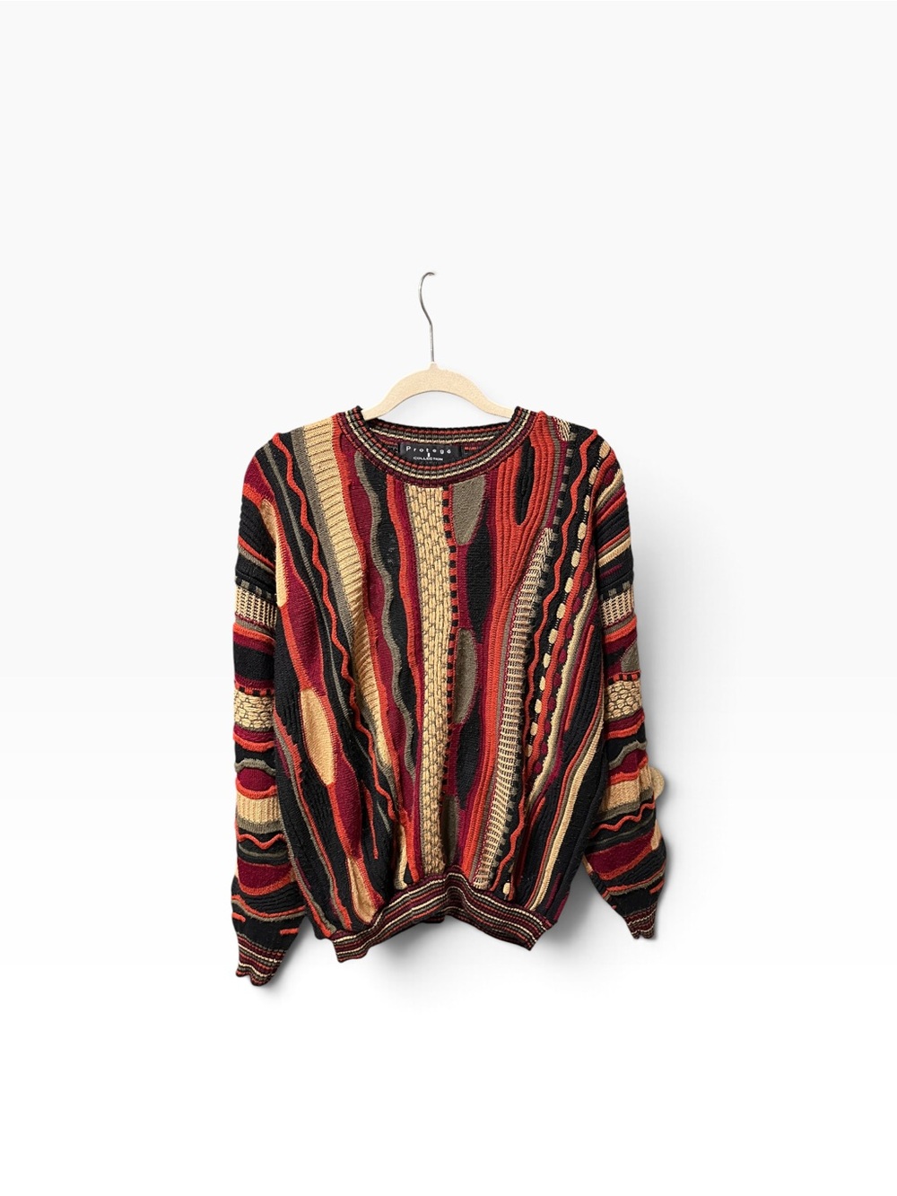 Vintage 90s Protege Collection 3D Knit Sweater Coogi Style Medium